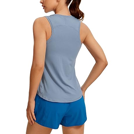 Lightweight Tank Top for Women, Racerback Sleeveless Workout Tops, High Neck Athletic Running Shirts