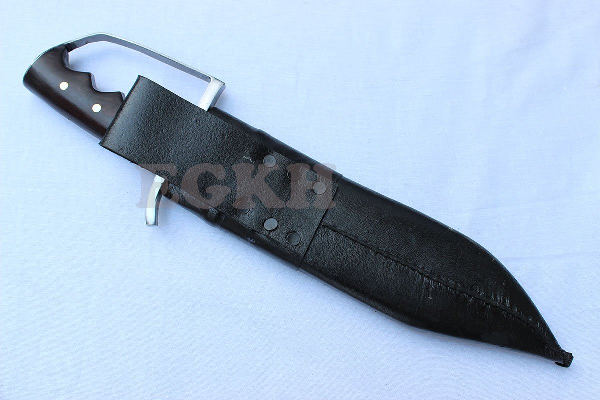 EGKH 13" Large Fighting DGuard Bowie,Outdoor Khukuri Knife, Kukri Blade Machete Handmade By