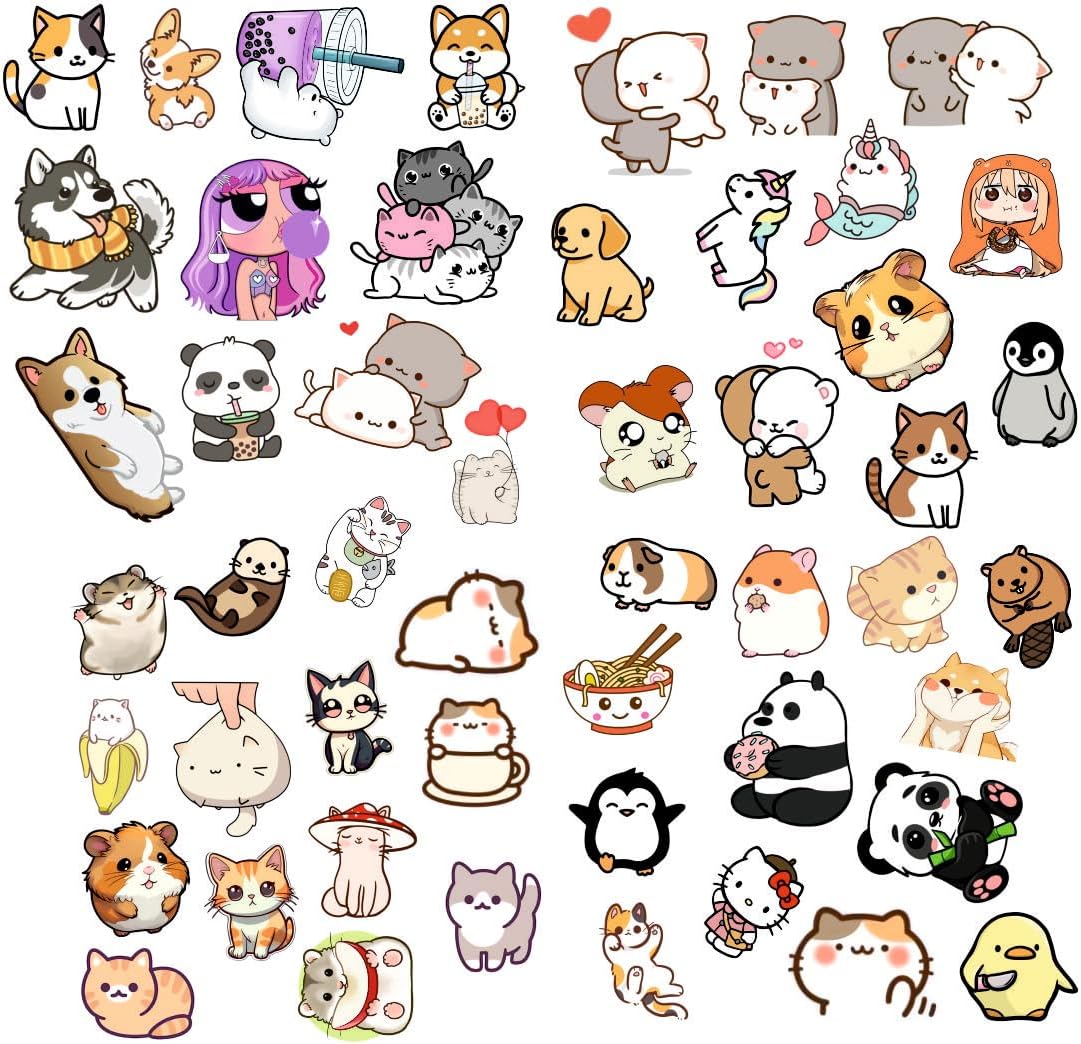 - Aesthetic Stickers for Laptop/Waterproof Anime Decal for Books/Vinyl Sticker for Fridge/Easy to Use Korean Car Sticker Kawaii Cute Stickers (Kawaii Cute Stickers)