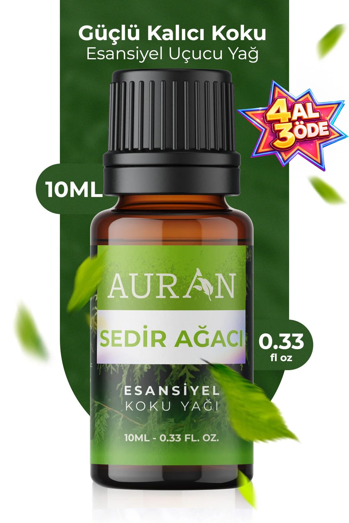 AURAN Sedir Ağacı Esansiyel Uçucu Koku Yağı Ortam Kokusu Doğal Yağ Sihirli Küre Hobi Esansı 10ml