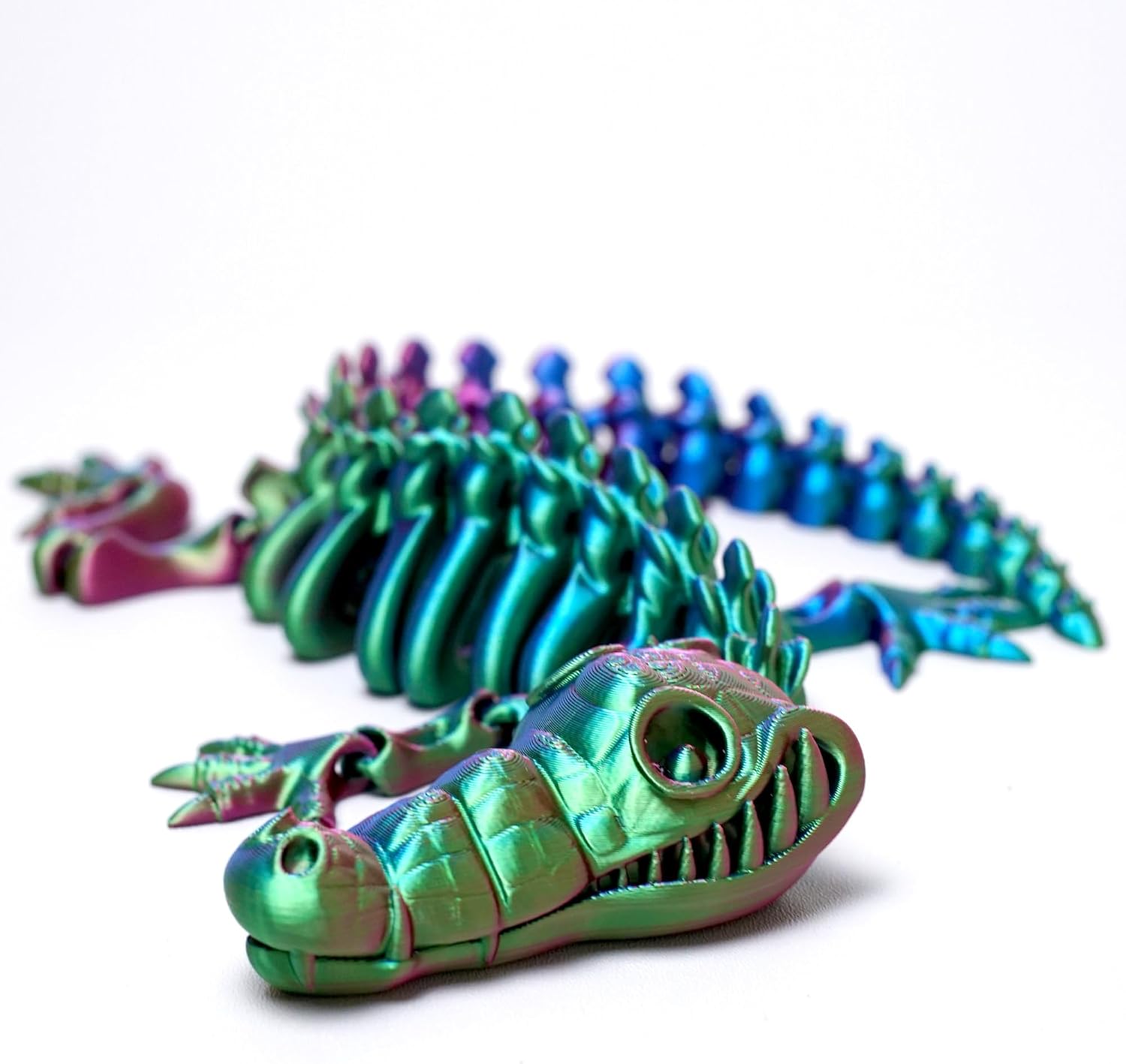 3D Printed crocodile Model,Flexible Realistic Articulated Animal Fidget Toys,Mystery Figurines Gifts for Easter,Executive Desk Funny Décor and Festival Collectible,Easter Basket Stuffers (RGB)