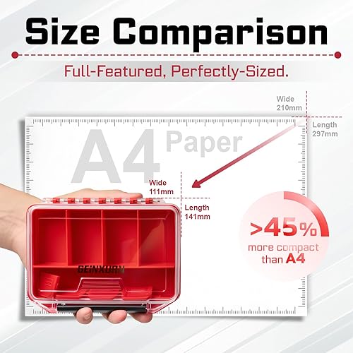 Miniatura 3 de IPX4 - Organizador de piezas de almacenamiento pequeño impermeable, caja de piezas pequeñas con divisores extraíbles, caja de juego de puntas de