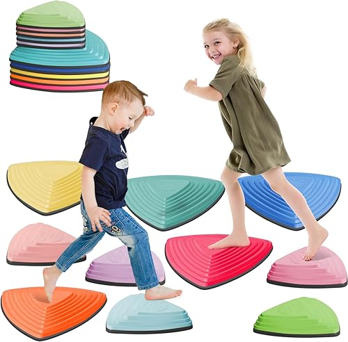 Piedras de paso para niños, antideslizantes, equilibrio, piedras de río, juguetes que promueven las habilidades de coordinación de los niños,