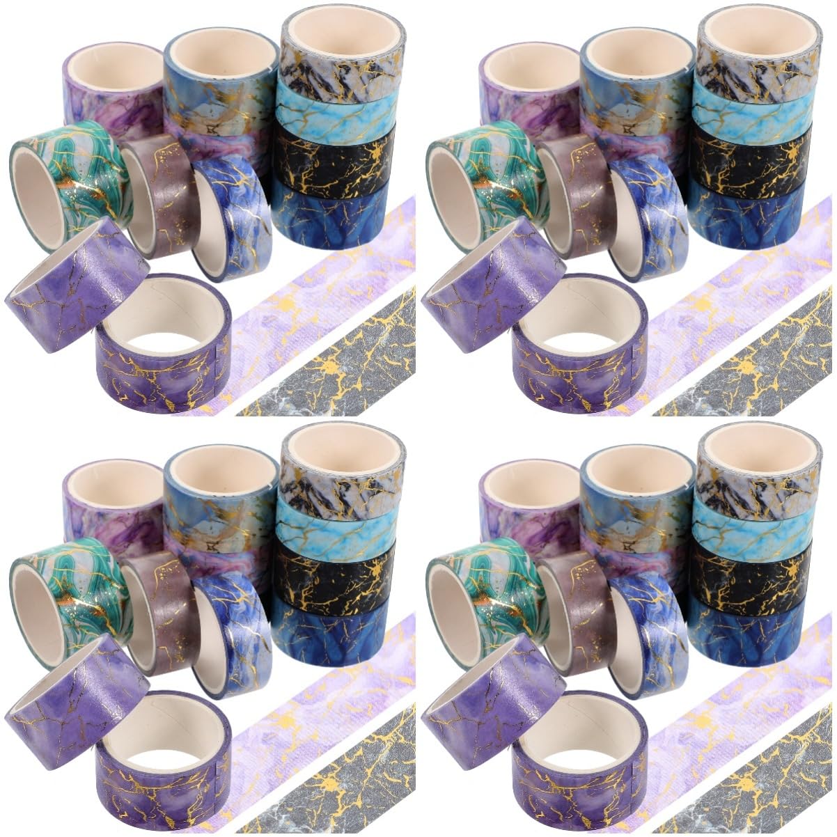 56rotoli Nastro Adesivo Decorativo Stile Marmo Washi Tape Per Scrapbooking e Facile Da Strappare Residui Per Pratico Per Decorazioni Creative