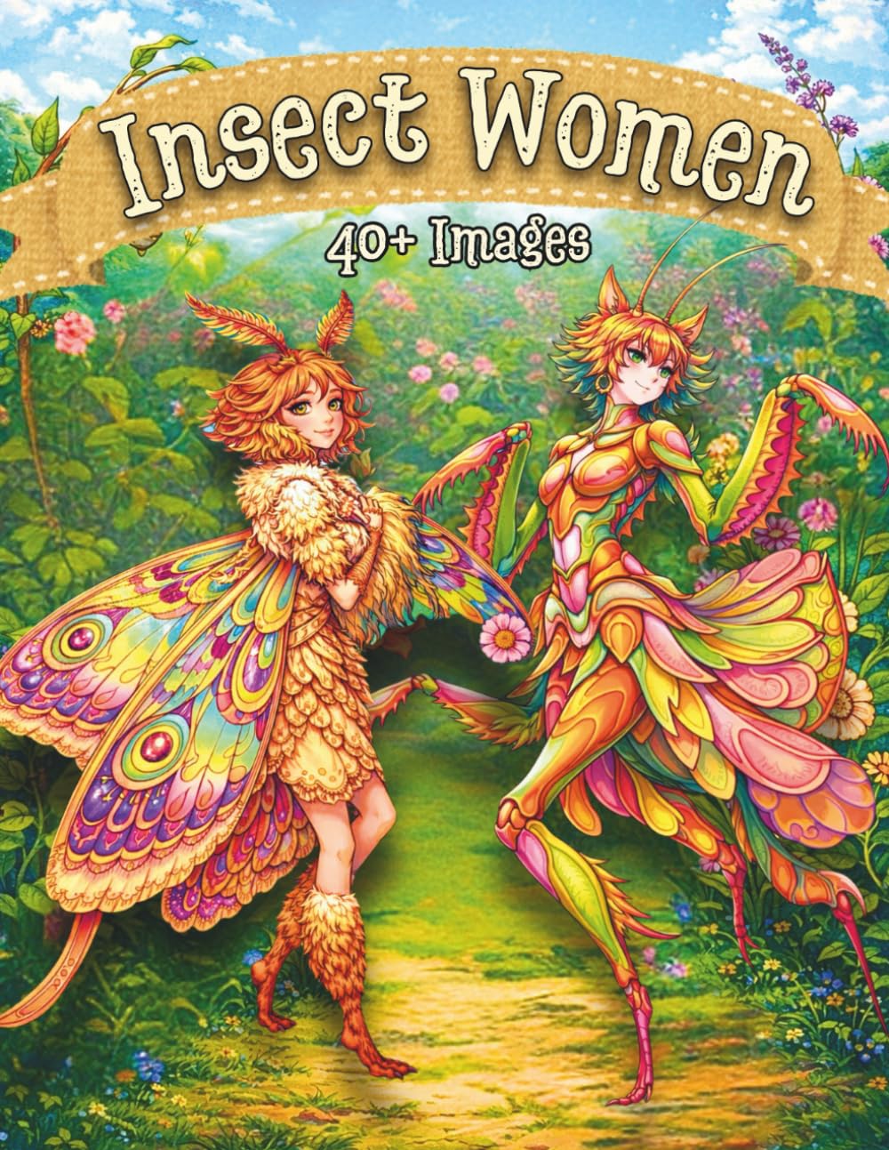 Insect Women: A Fantasy Coloring Book of Elegant Insect-Inspired Women, Winged Creatures, and Detailed Line Art