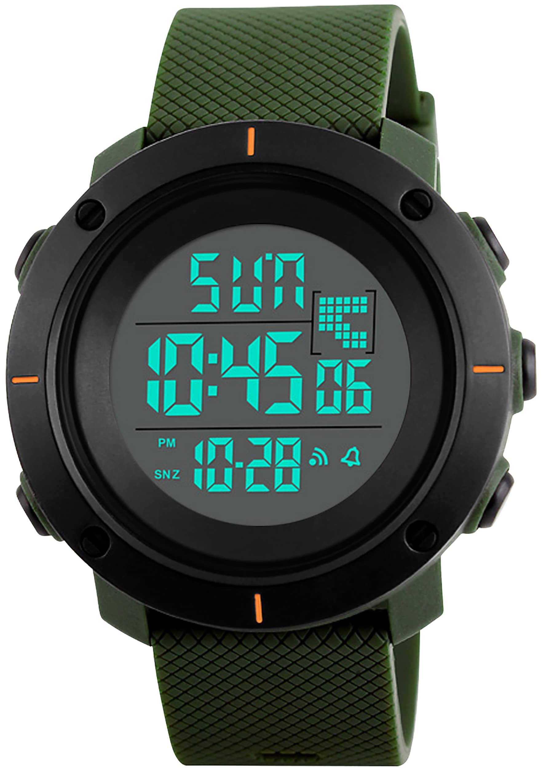kieyeeno Relojes Digital para Hombres Deportivo a Prueba de Agua 50M, Reloj Militar Negro de Gran Cara LED Relojes de Pulsera con Alarma Cronómetro Regresiva 12 / 24H para Hombre