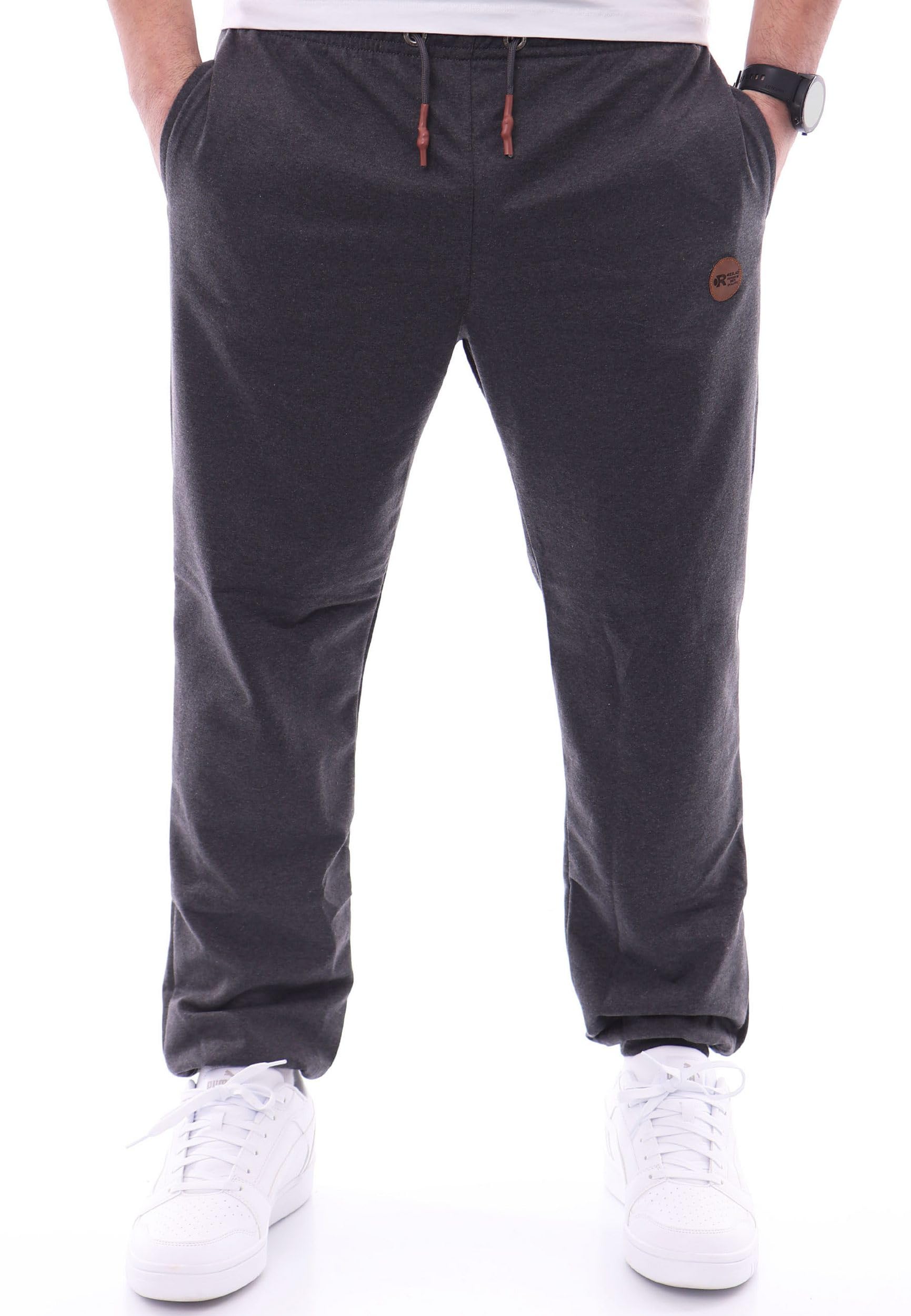 Reslad Joggingbroek heren sportbroek lang van katoen - casual vrijetijdsbroek & trainingsbroek, sweatpants jogger, gym sport loopbroek voor mannen RS-5095, zwart, M
