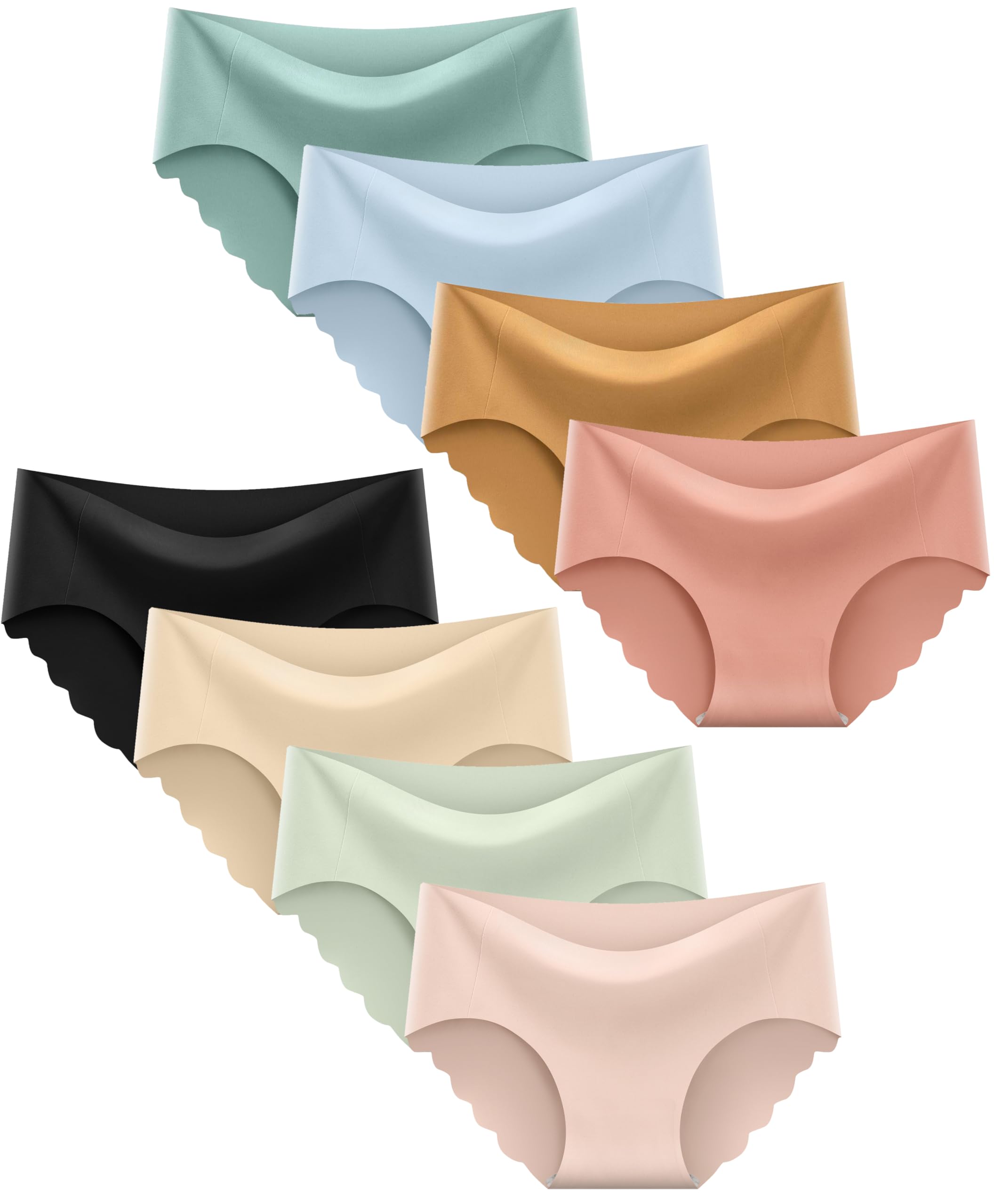 Boboking Teen Girls Seamless Underwear Tagless Panties Full Coverage Pack of 8