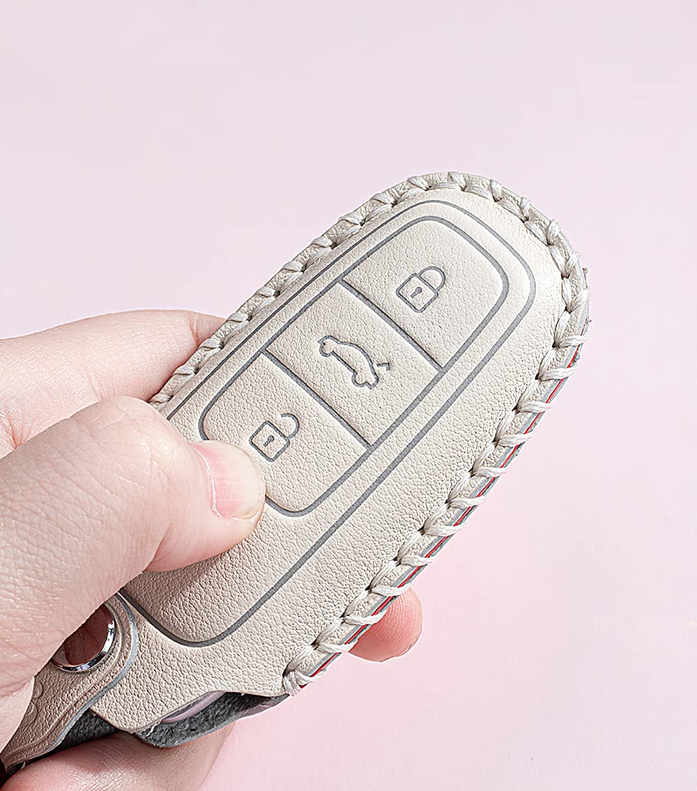 Ontto Custodia Portachiavi In Pelle Per Audi E Seat – A1, A3, A4, Q5, Q7, TT, R8, Exeo 3R – Colore Rosa, Confezione Con Portachiavi - 4