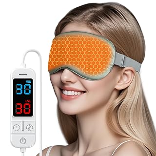 Heated Eye Mask for Dry Eyes, USB Warm Compress with Temperature & Timer Control, Electric Eye Heating Pad for Stye, Chalazion, Blepharitis, MGD, Puffiness, Dark Circles & Eye Strain Relief Gray - Amazon product rated Grade A