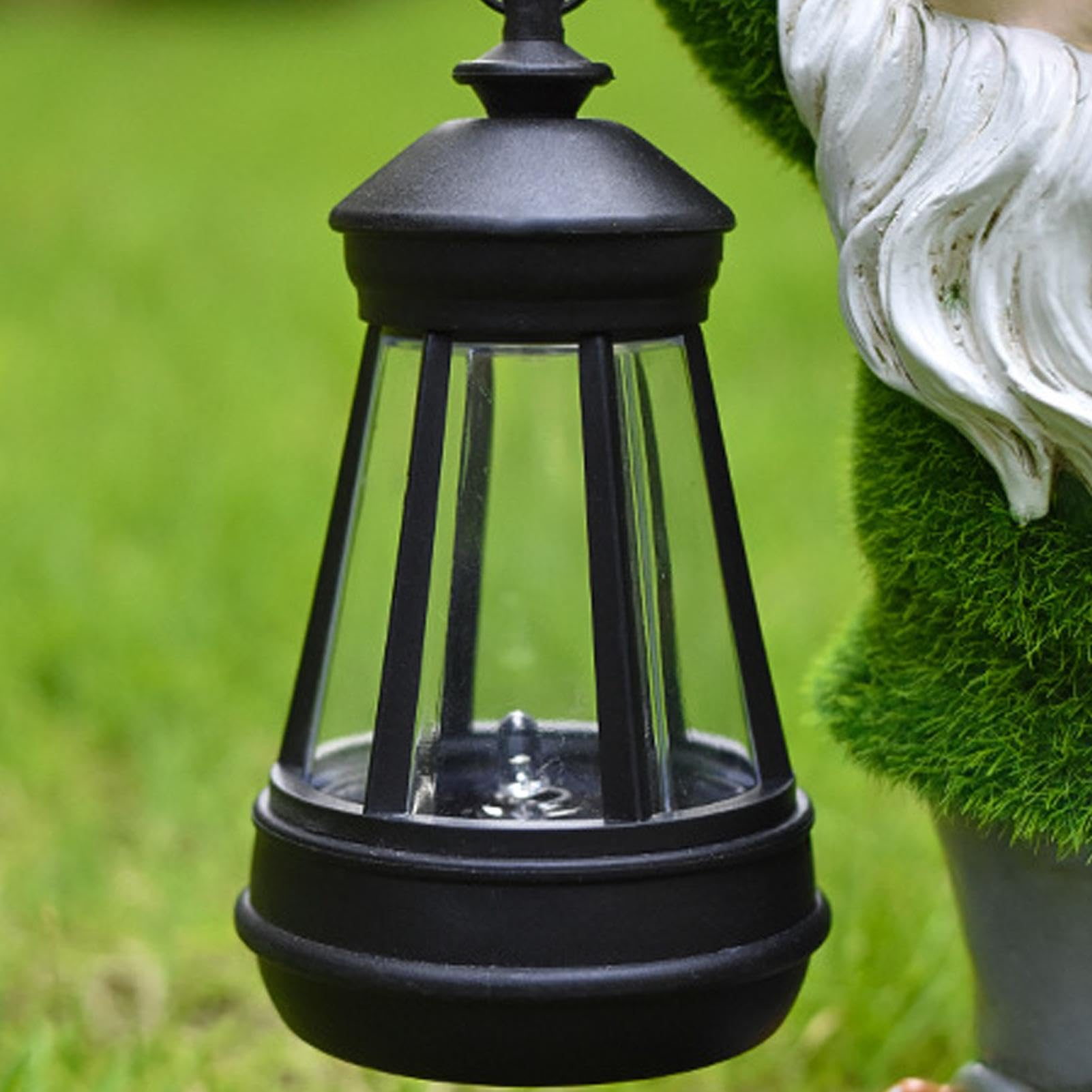 Gnomo da giardino a energia solare, grazioso gnomo da giardino con lanterna, luci paesaggistiche, statue esterne per Natale, festa della mamma, San