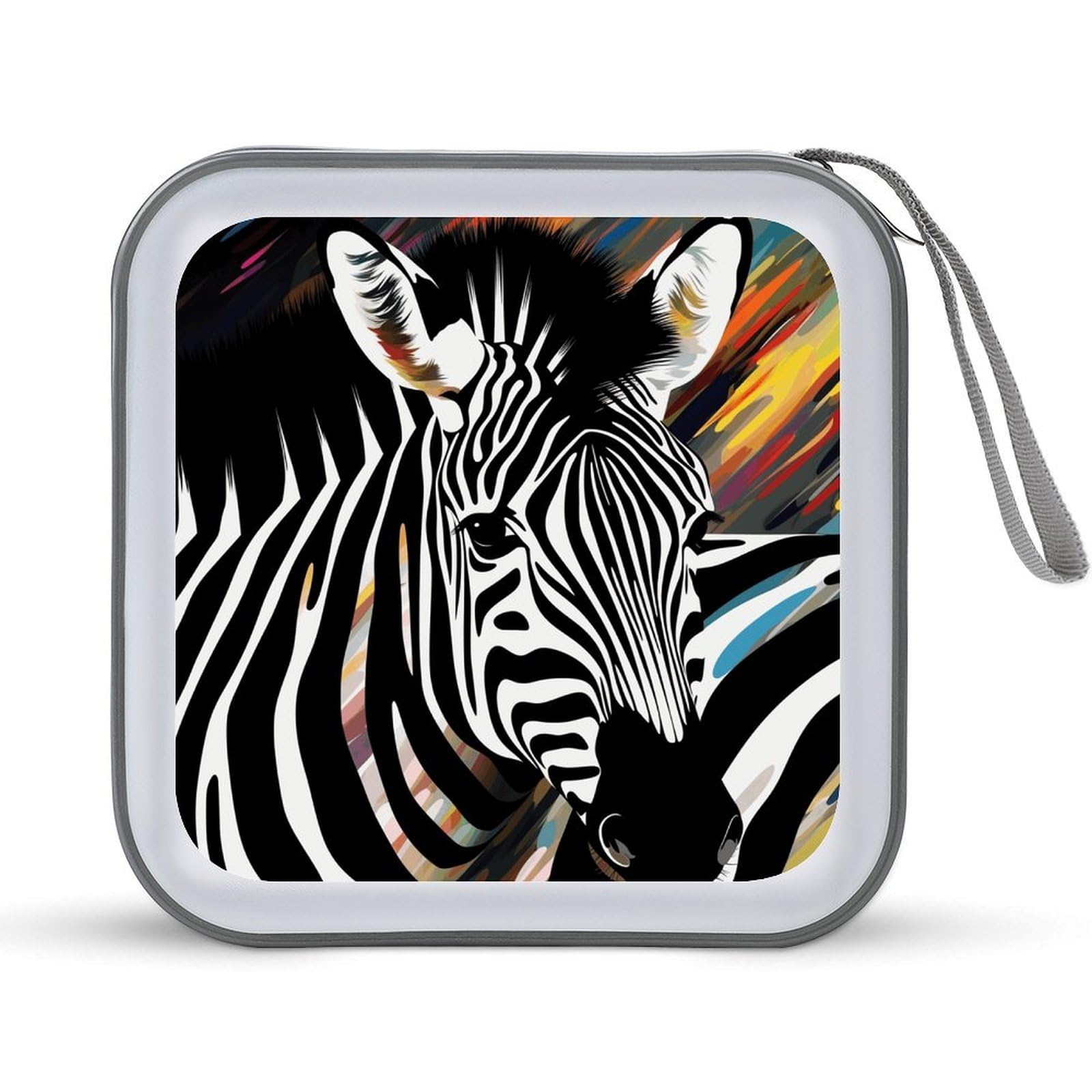 VstaDank Abstract Animal Zebra CD Case DVD Holder Storage Portable Carry Binder Holder Wallet Large Storage Disc Wallet Bag Hard Plastic DVD Disc Case Large Media Binder Capacity 40 Sheets