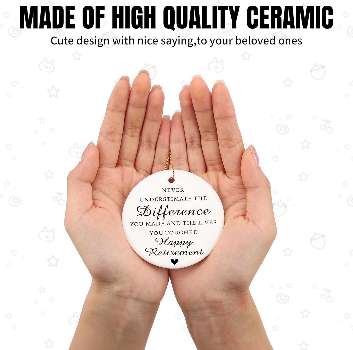 Retirement Gifts for Women Men, Retirement Ornament Gift 2026 for Teacher Boss Nurse Friends Grandparents, Ceramic Retired Keepsake Decor for Xmas Tree - Image 3