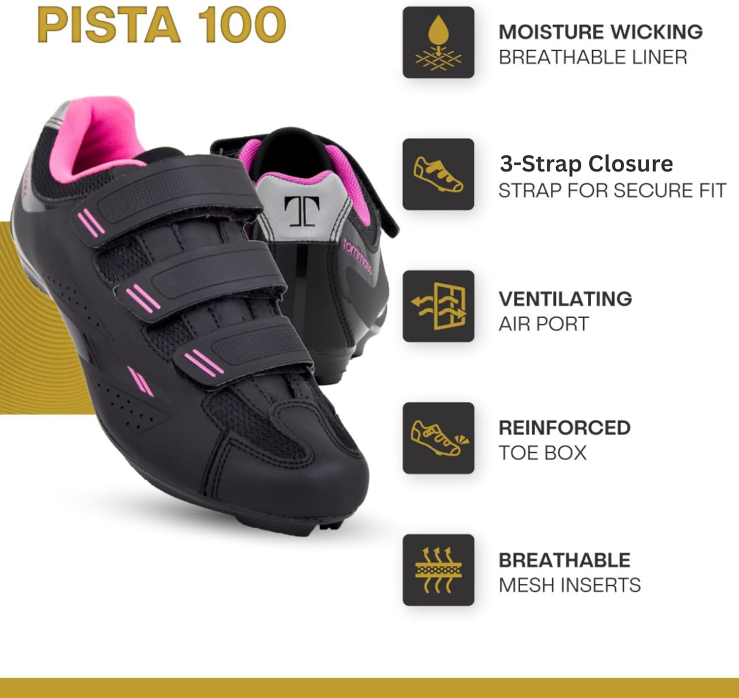 Tommaso Pista 100 SPD & Peloton Shoes for Women—Ready to Ride with Peloton Delta Cleat or SPD Cleats for Various Indoor Bikes—Explore Vareity Cycling Shoes & Bike Accessories