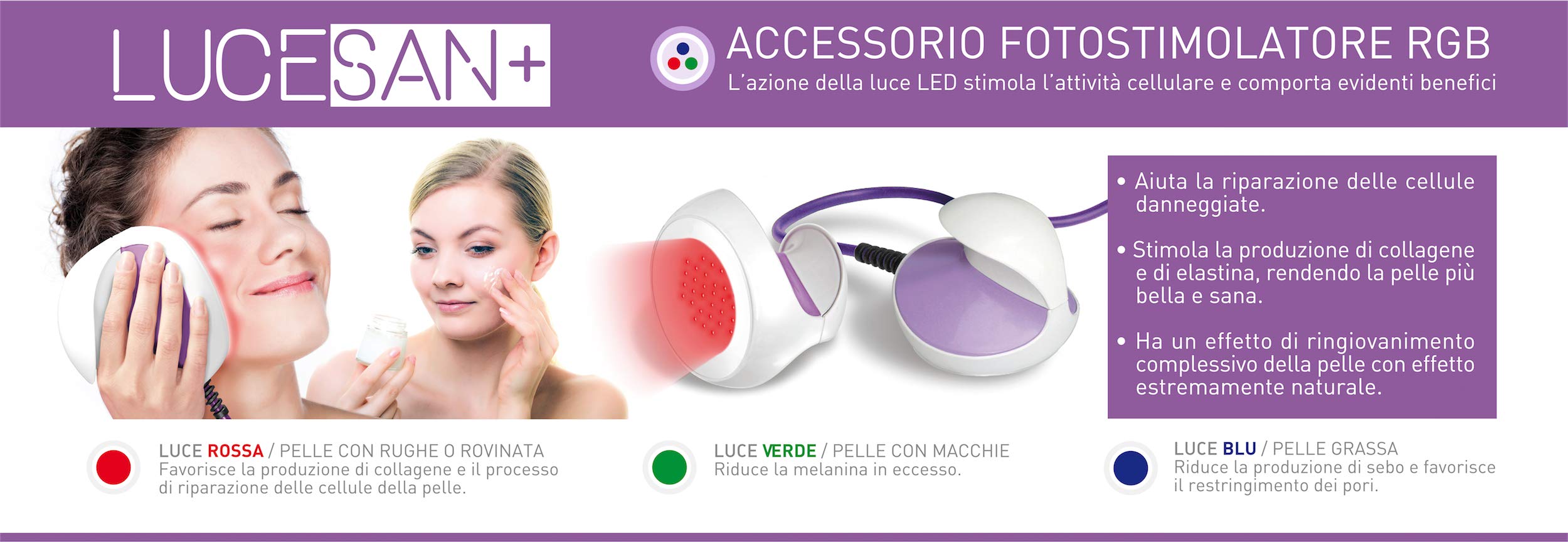 Luce pulsata Luce San , Depilazione Ultra potente di ultima generazione con RGB fotostimolazione