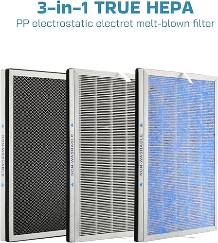 Miniatura 4 de MSA3 True HEPA Filtro de repuesto compatible con Membrane Solutions MSA3 y MSA3S purificador de aire 4 en 1 H13 (paquete de 4)