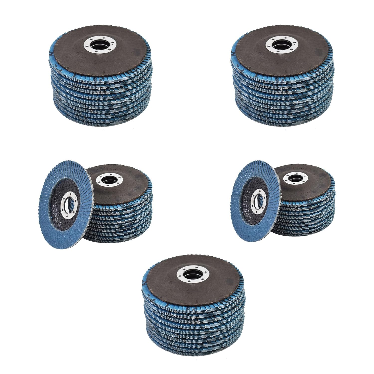 50 Pcs 4-1/2" X 7/8" 60 Grits Premium Zirconia Flap Discs Grinding Wheel Sandpaper for Grinding