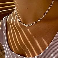 Vista 9 de CHESKY - Gargantilla de oro para mujer, chapado en plataoro de 14 quilates, gargantilla de cuentas satélite, delgada, de moda, collares de clip