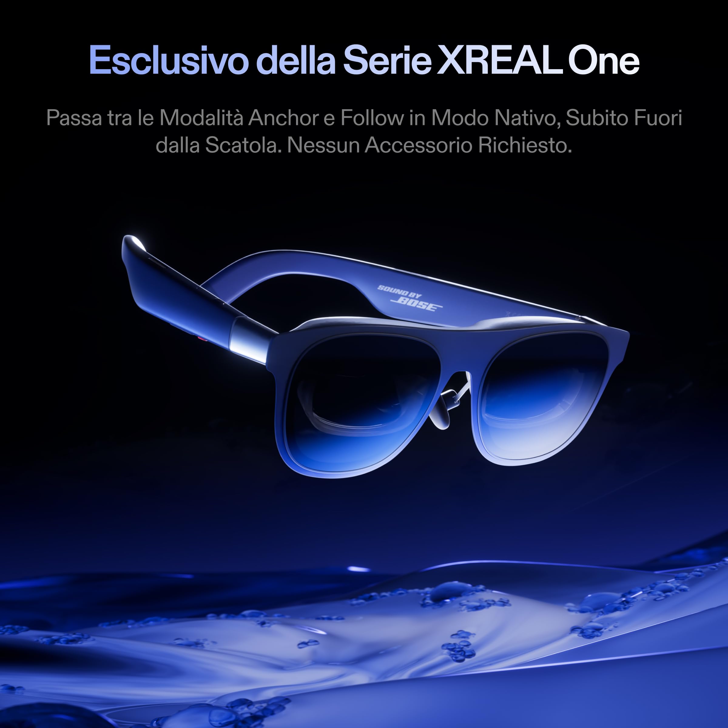 XREAL 1S Occhiali AR, Schermo Virtuale da 500", Occhiali Intelligenti con FOV 52°, 3DoF Nativo, REAL 3D, Chip X1, Compatibili con Tutti i Dispositivi USB-C DP iPhone 17/16/15 Cobalt