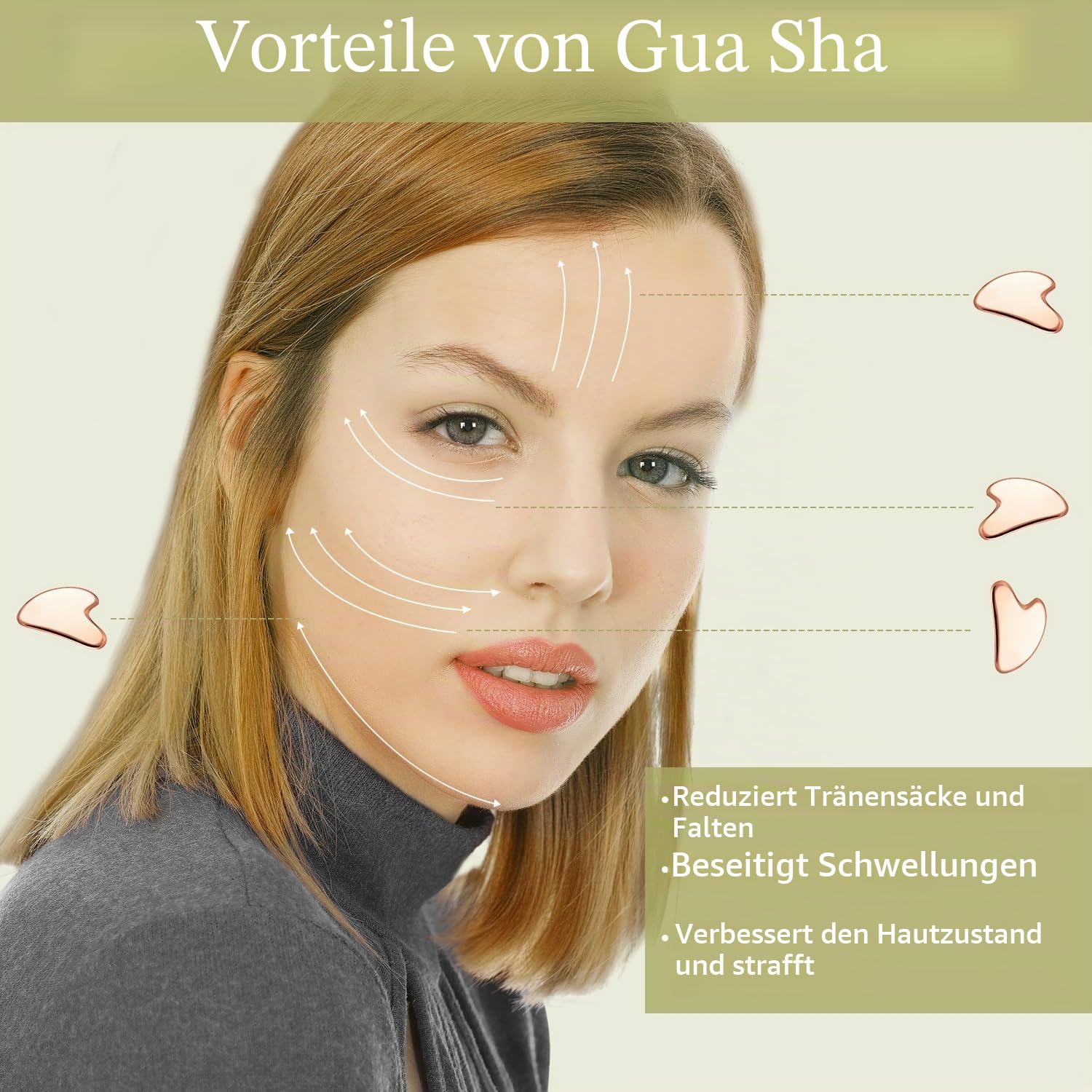 MagEnergy Gua Sha Tool Pure Kupfer Scraping Rückenmassagegerät Guasha Board für Hals und Körper Hautpflege Tool Besondere Geschenke für Großeltern Eltern Freunde (Kupfer 1)