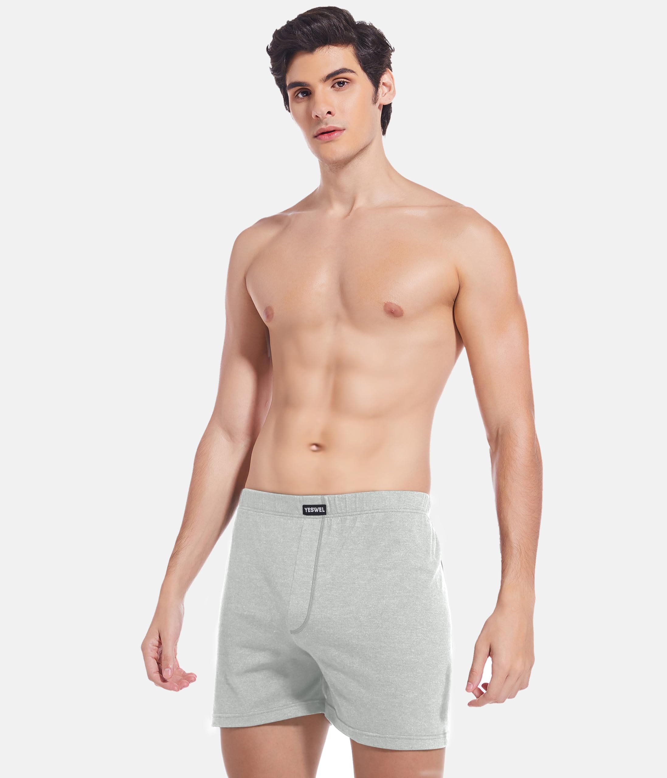 YESWEL Calecon Homme Lot de 6, Boxer Coton Respirant, Caleçon Long et Doux Style Rétro, Idéal pour la Maison et Les Voyages (M-XXL)