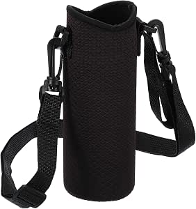 PATIKIL 2 Borracce Borsa In Neoprene Con Tracolla Regolabile - 66x185mm - Adatta Per Bottiglie Da 450-600ml - Blu Navy