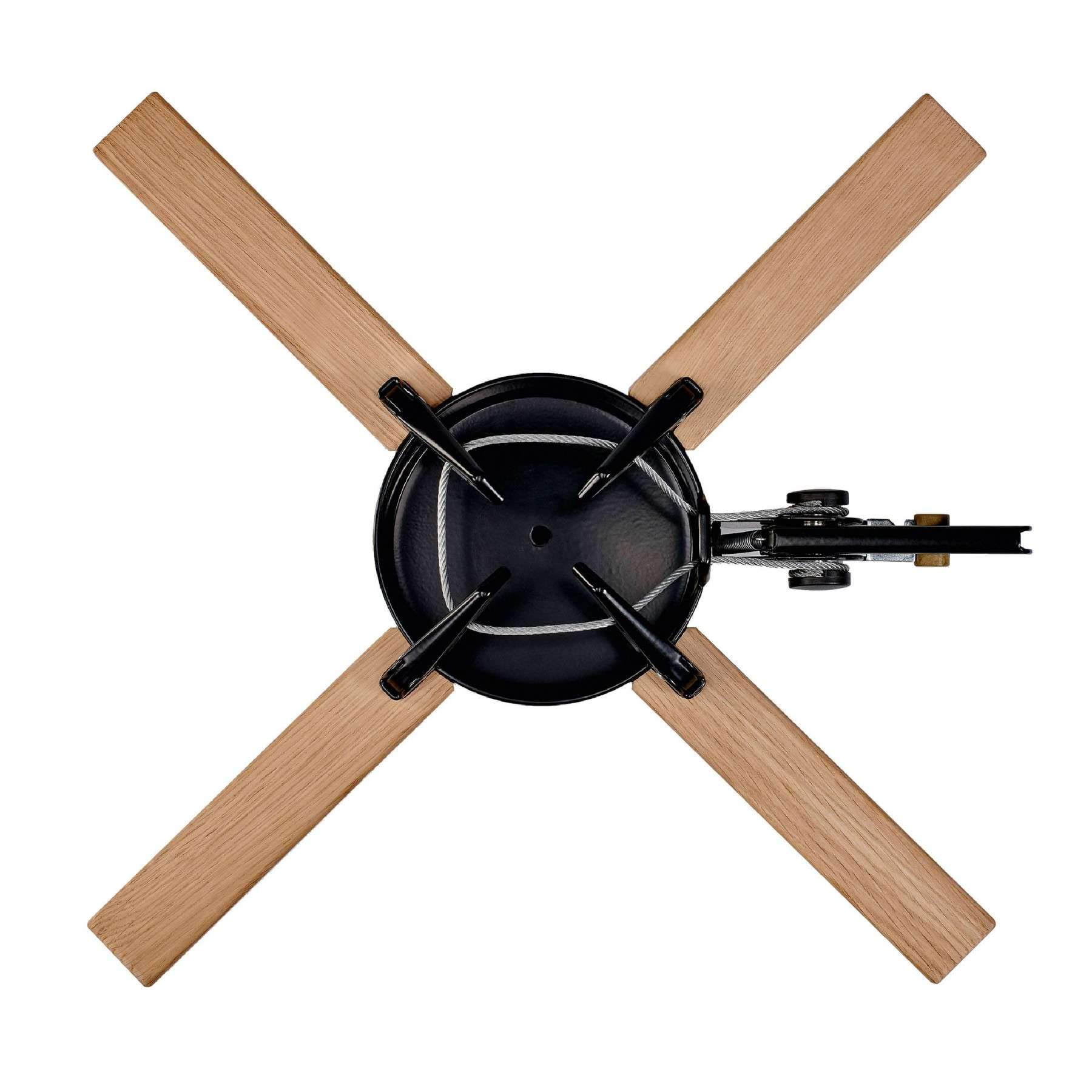 KRINNER Design Weihnachtsbaum Christbaumständer Kopenhagen Eiche/schwarz 50 cm inkl. Fußpedal-und Einseiltechnik für Baumhöhe bis 2,5m 95020