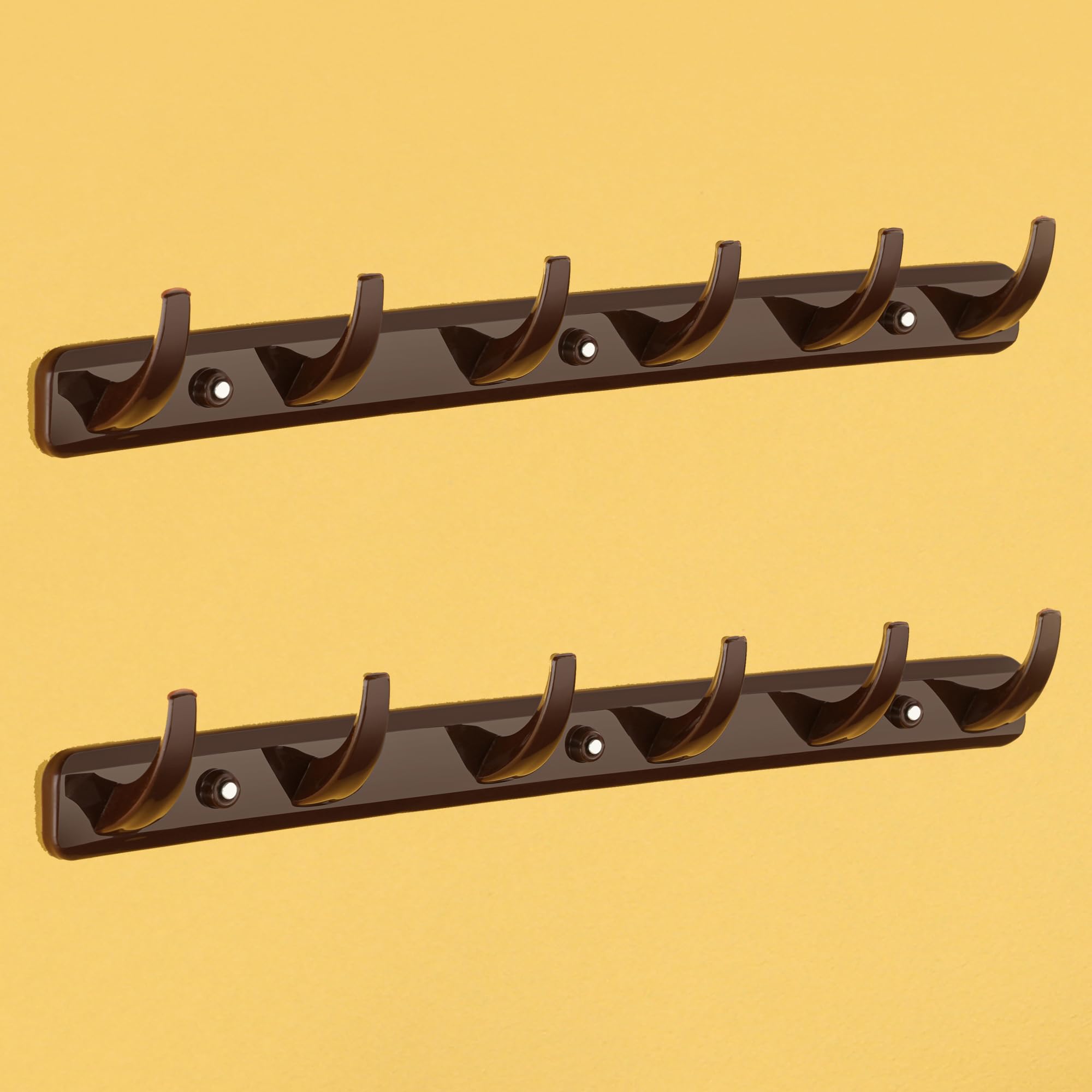 iSTAR 6 Pin Bathroom Cloth Hooks Hanger Wall Bedroom Bathroom Robe Hooks Rail for Hanging Keys,Clothes,Towel, (Brown) Pack of 2 (B0DCZL3LN4) Amazon Price History, Amazon Price Tracker