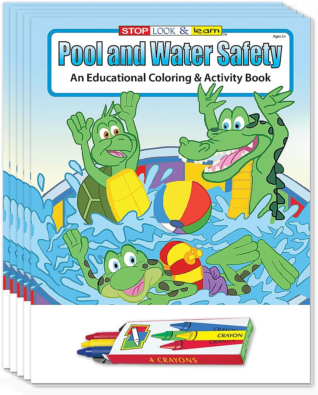 ZOCO – Pool and Water Safety Coloring Books (25 Bulk Pack, with Crayons) – Prevent Drowning and Water Safety Awareness Handout for Kids