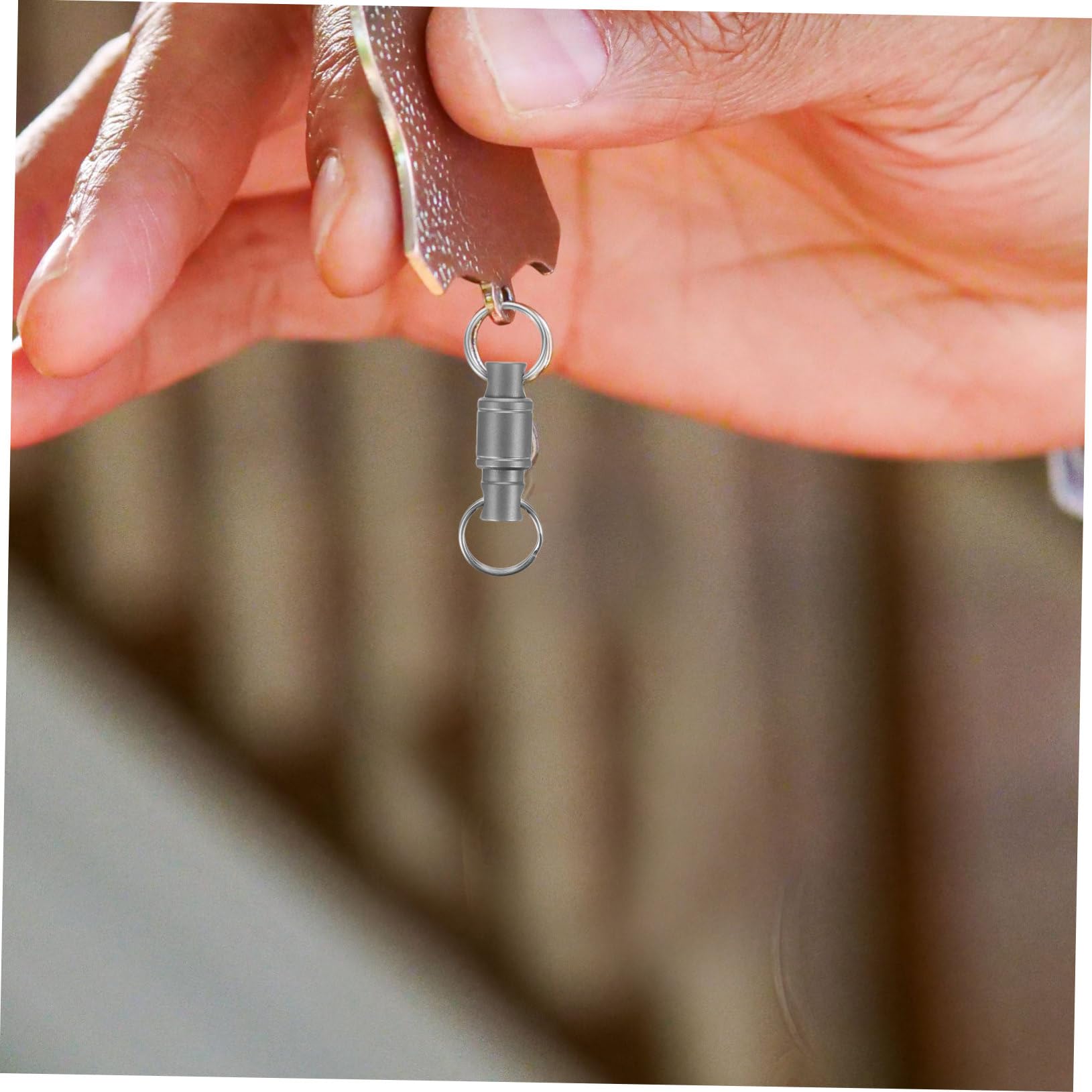 TOYANDONA Anillo De Herramientas del Llavero Titular De La Llave Desmontable Llaves Llavero Mosquetón Liberar Accesorios del Llavero Keychains Poseedor Plata Aleación De Titanio