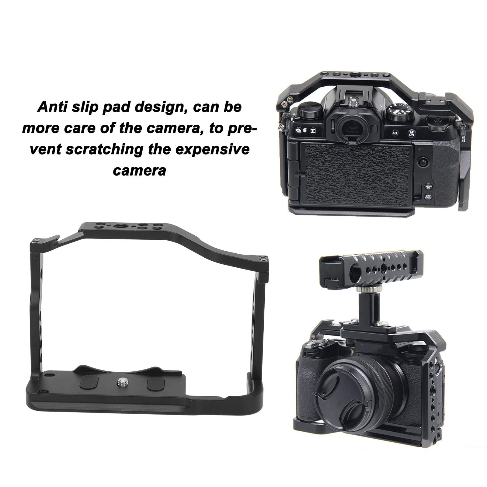 Jaula Completa para Cámara para FUJIFILM X S20, Kit de Jaula para Cámara de Aleación de Aluminio, Plataforma de Vídeo para Cámara con Puerto de Montaje de Zapata Fría con