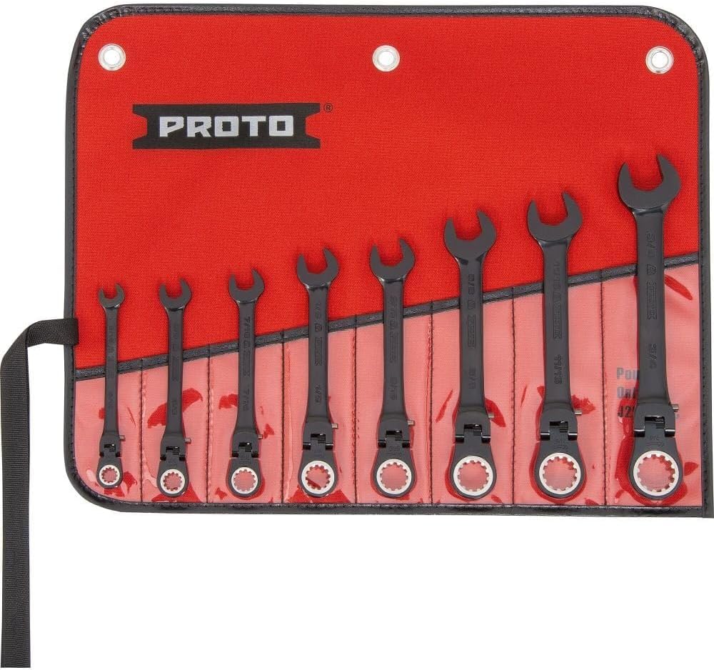 Proto Stanley Industrial JSCVF-8S Black Flexible 8-pc Ratchet Wrench Set