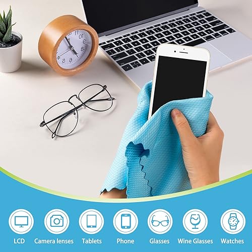 Miniatura 3 de AIDEA Paños de limpieza de vidrio de microfibra, 8 unidades, 16 x 16 pulgadas, limpiador de microfibra de vidrio y ventanas, sin pelusas, limpia