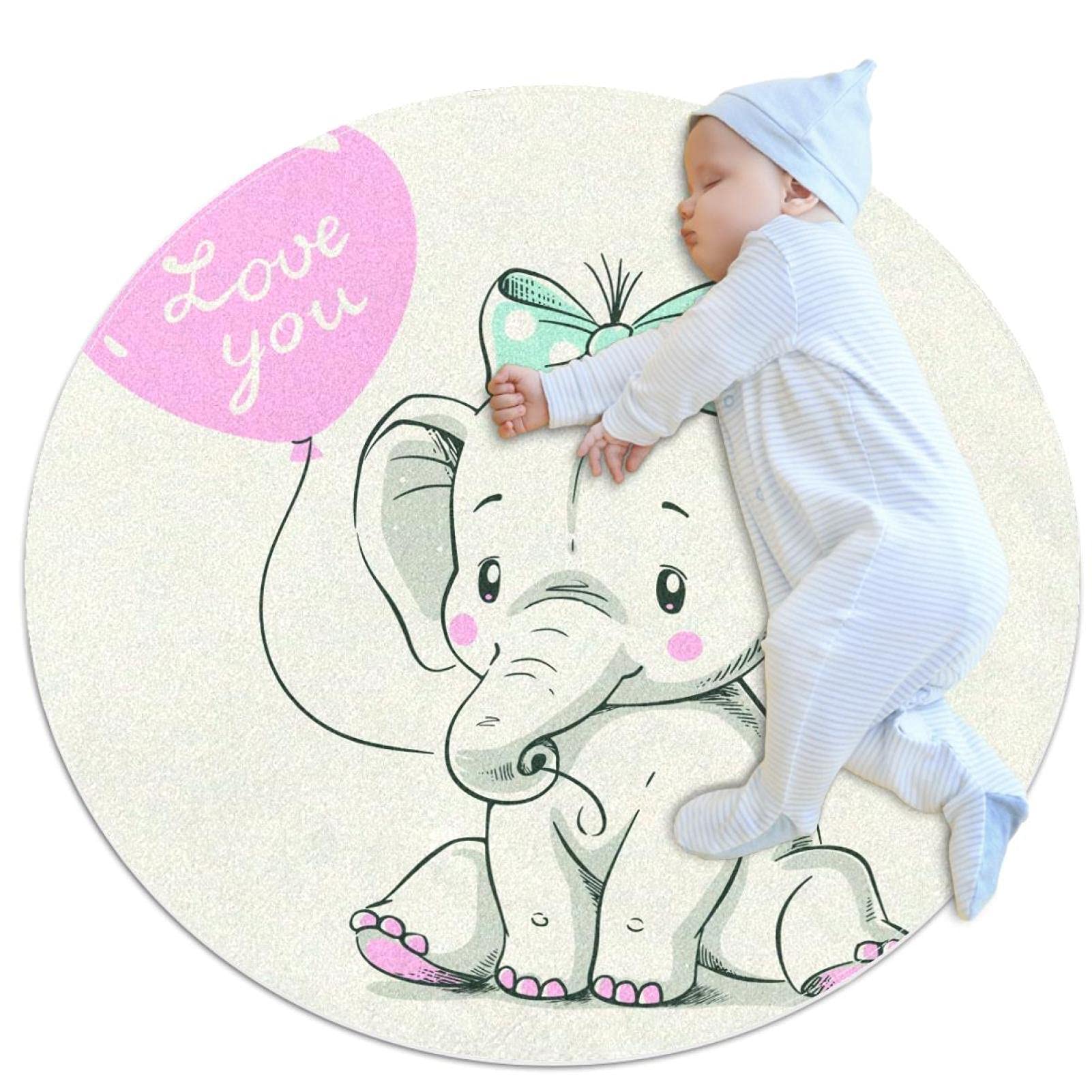 Tapis bébé éléphant doux pour créer un coin lecture chaleureux dans le salon