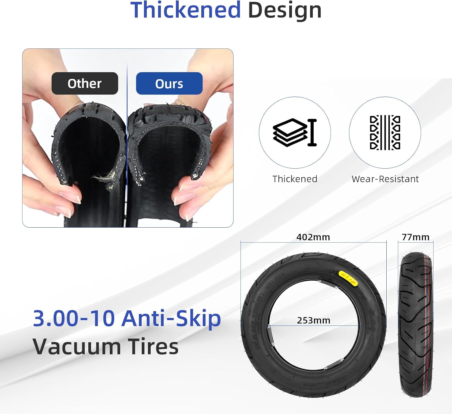 ulip 3.00-10 tubeless tire with PVR50 valve for Mini Trail Bike Off Road Dirt Bike Motocross Pit bike 49cc 50cc