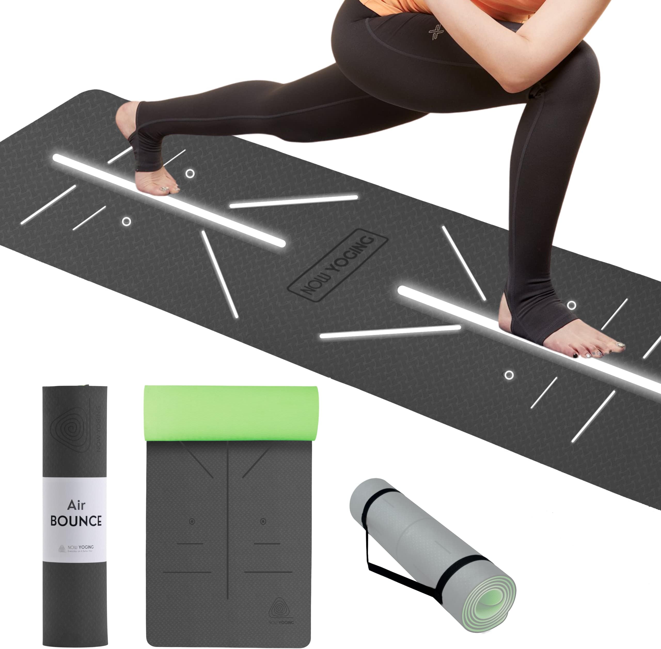 Unbeatable 8mm Thickness Yoga Mat with Alignment lines, Free Carrying Strap, Non Slip TPE surface for Women & Men for Fitness, Home Exercise(AIR BOUNCE)