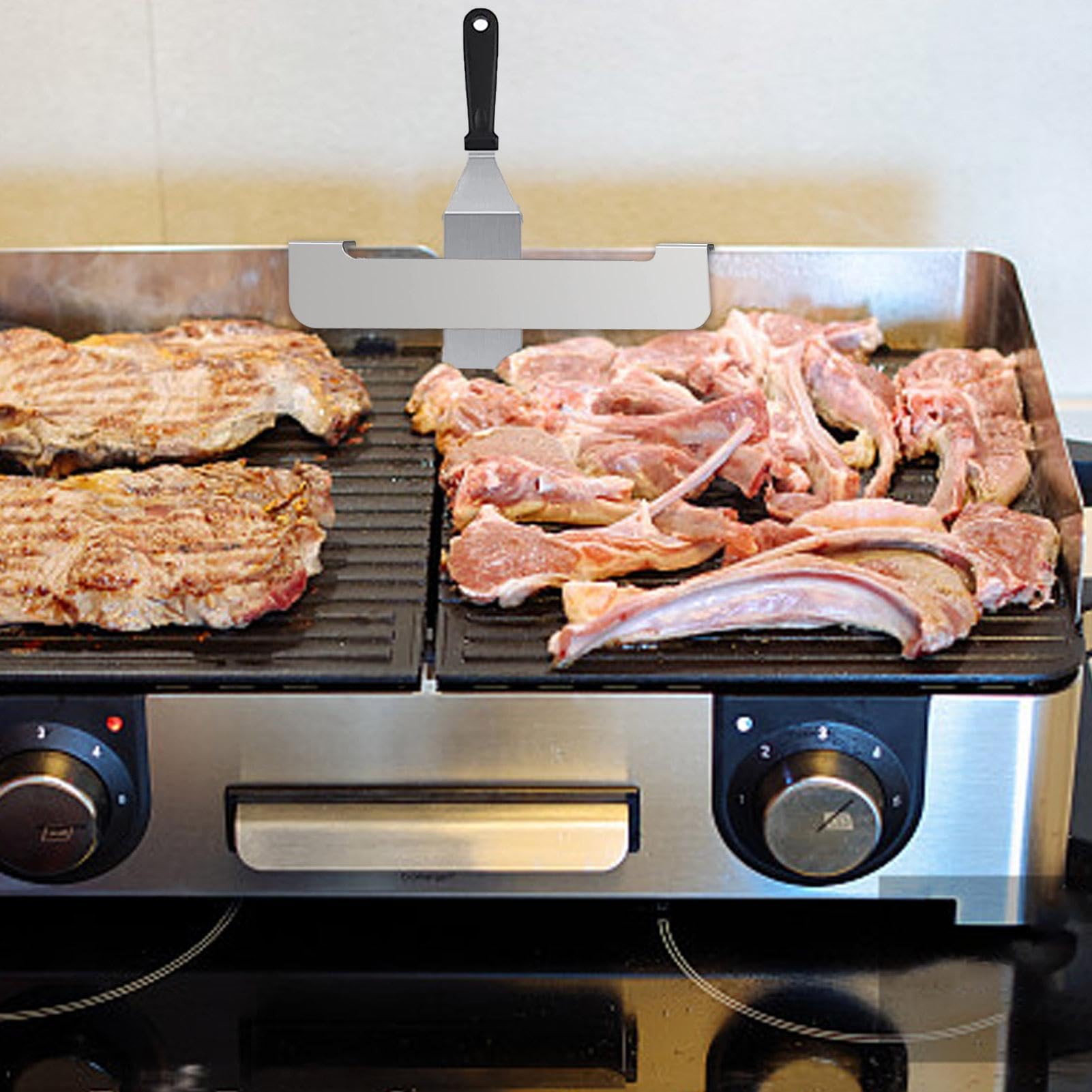 5 supporti per spatole da barbecue in acciaio , supporto per utensili