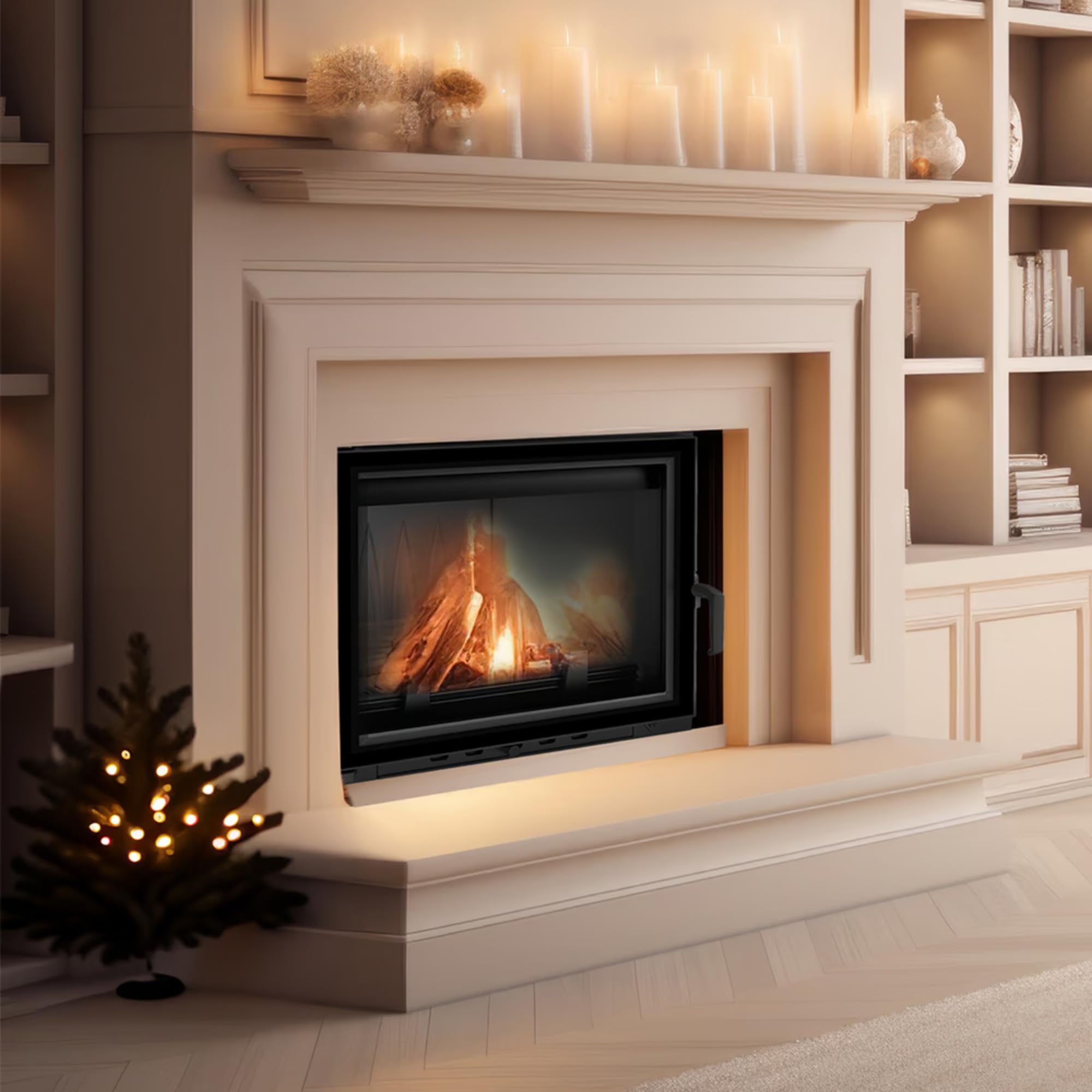 KRATKI ANTEK Camino a legna in ghisa 10kW Ø 150 - stufa a legna Classe energetica A - ECODESIGN, Efficienza termica 76% - Gamma di potenza 4,5-13kW - cestino della cenere Detergente vetrocamino