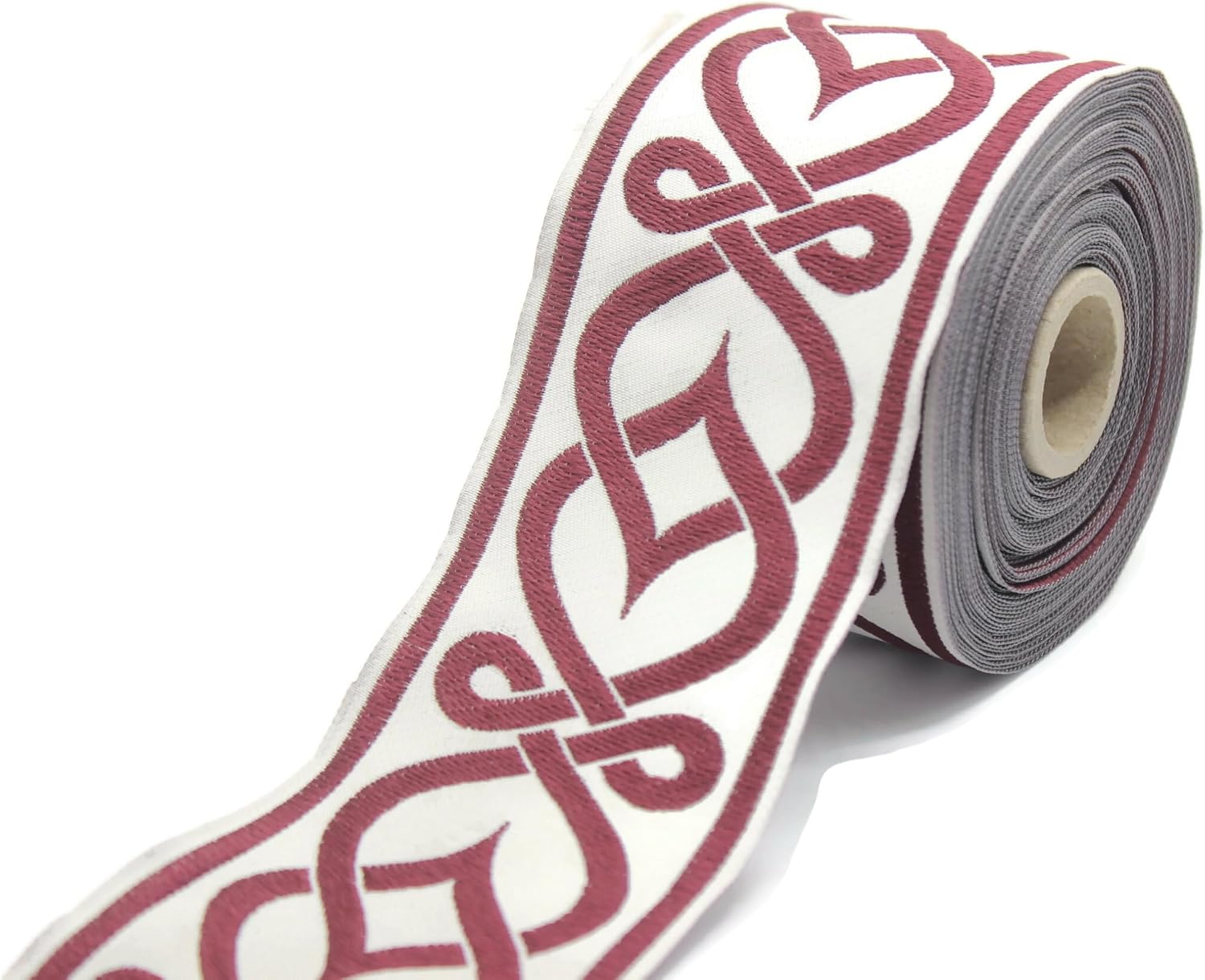 10.9 Yards Spool 2.75 inches Wide Red Aztec Jacquard Ribbon Trim Woven Border Upholstery Fabric Curtains Trimmings 70972
