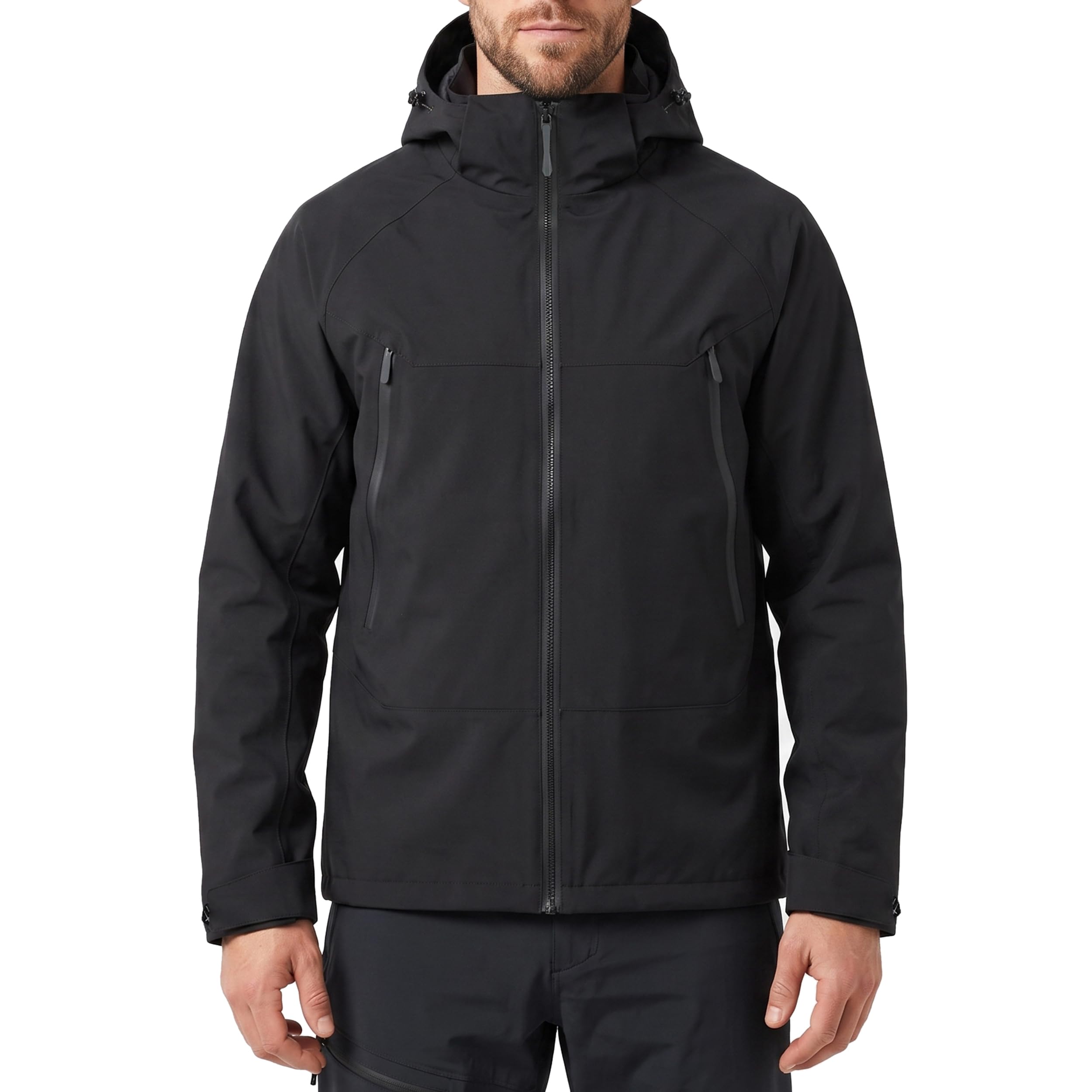 SUKUTU Hommes imperméable veste manteau extérieur imperméable au vent léger randonnée couleur bloqué veste capuchon manteau pluvial