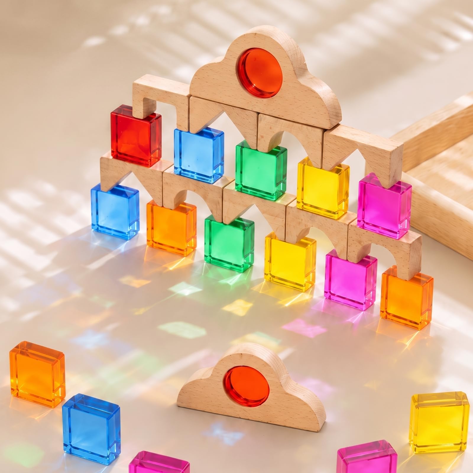 Juguete Construcción Apilable Juguete Educativo Didáctico Bloques para Niños Pequeños, Preescolar