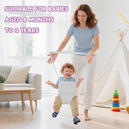 Miniatura 3 de EL&ITWings Saltador de bebé con soporte, altura ajustable para bebés y gorilas, ejercitador para bebés de 6 a 24 meses, buena opción de regalo para