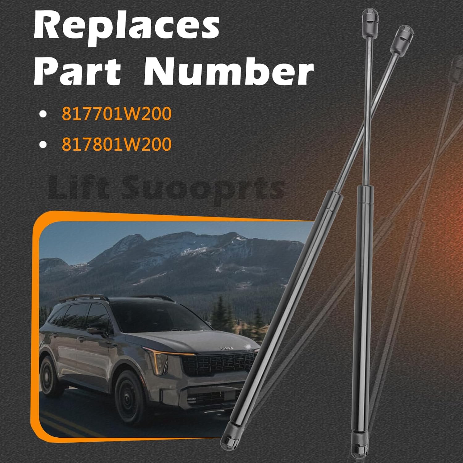 2 Pcs 19.38 in Liftgate Trunk Struts Lift Supports Compatible with Kia Rio 12-17 Shock Gas Spring Cylinder Rear Back Tailgate Hatch Replaces 817701W200 817801W200