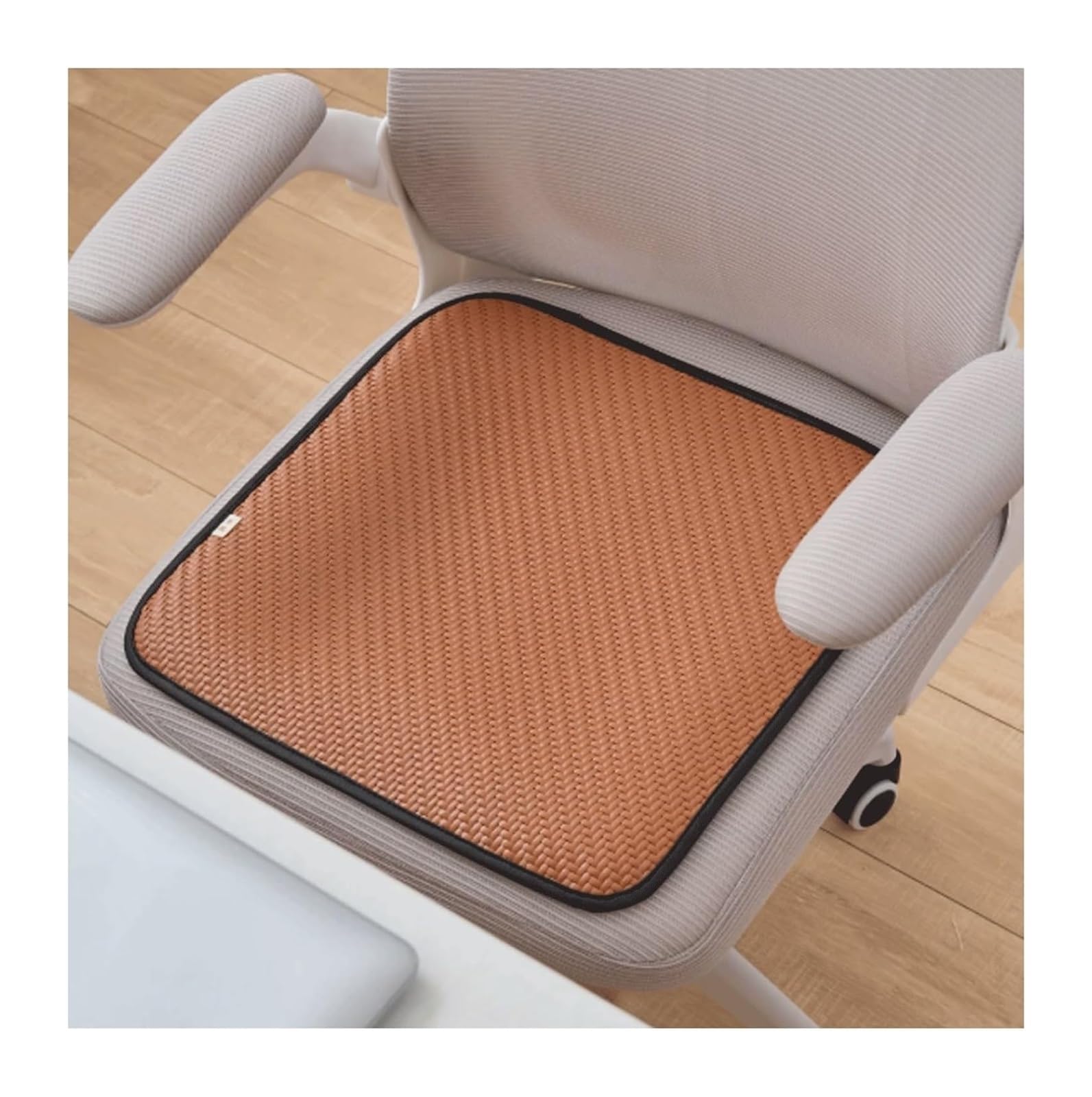 QCKNKMGG Cooling Bamboo Cushion Mat, Bamboo Seat Cushion Multicolor Multiple Sizes for Dining Chairs Outdoor Seats(Orange,45x45cm)
