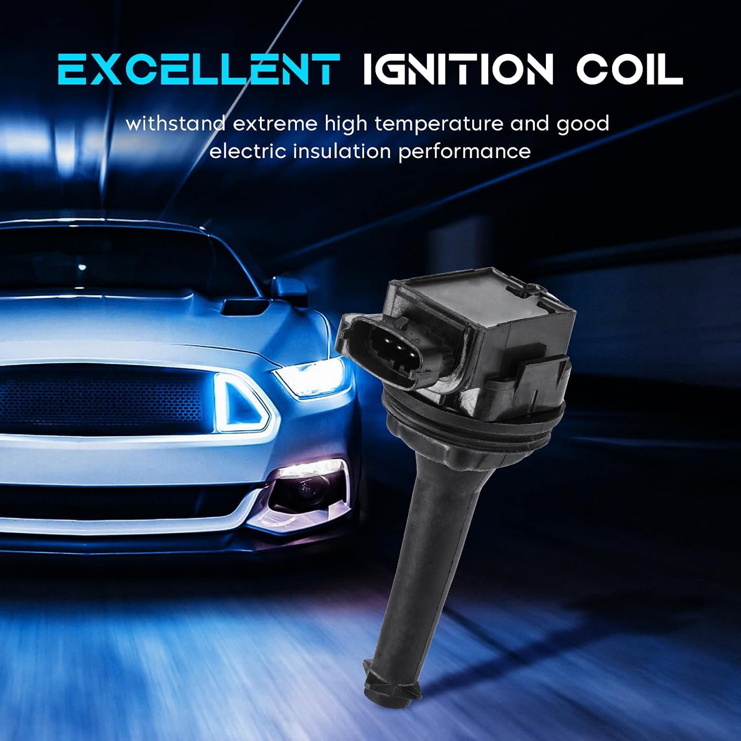 Set of 5 Ignition Coils Pack 5 Iridum Spark Plugs Compatible with Volvo C70 S60 S70 S80 V70 XC70 XC90 Replace UF341