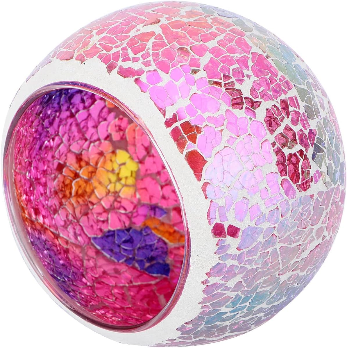 Stylish Mosaic Glass Candle Holder Decorative Candleholder for Home Decor Multi Purpose Storage Container for Living Room Bedroom