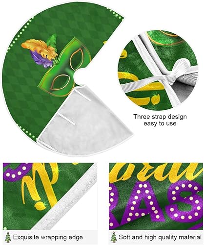Miniatura 2 de Carnival Mardi Gras Trees Skirts, Soft Christmas Tree Skirt, Under Christmas Tree Decorations, Small Christmas Tree Skirt for 3ft Tree