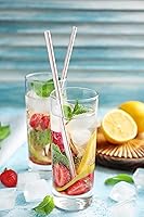 Vista 5 de DuraHome Pajitas de plástico a rayas envueltas individualmente en blanco y rojo, paquete de 1000 popotes para beber de 8 pulgadas, sin BPA