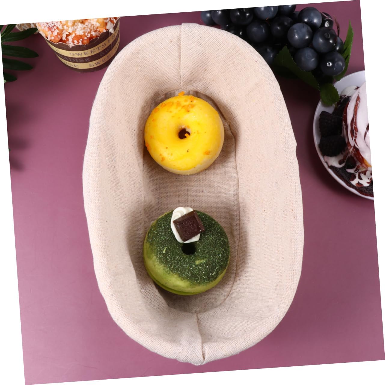 2 Sets Natural Rattan Banneton Proofing Basket with Removable Fabric Liners Oval Bread Rising Baskets for Artisan Sourdough Baking Smooth Splinter Surface Reusable Hand Washable