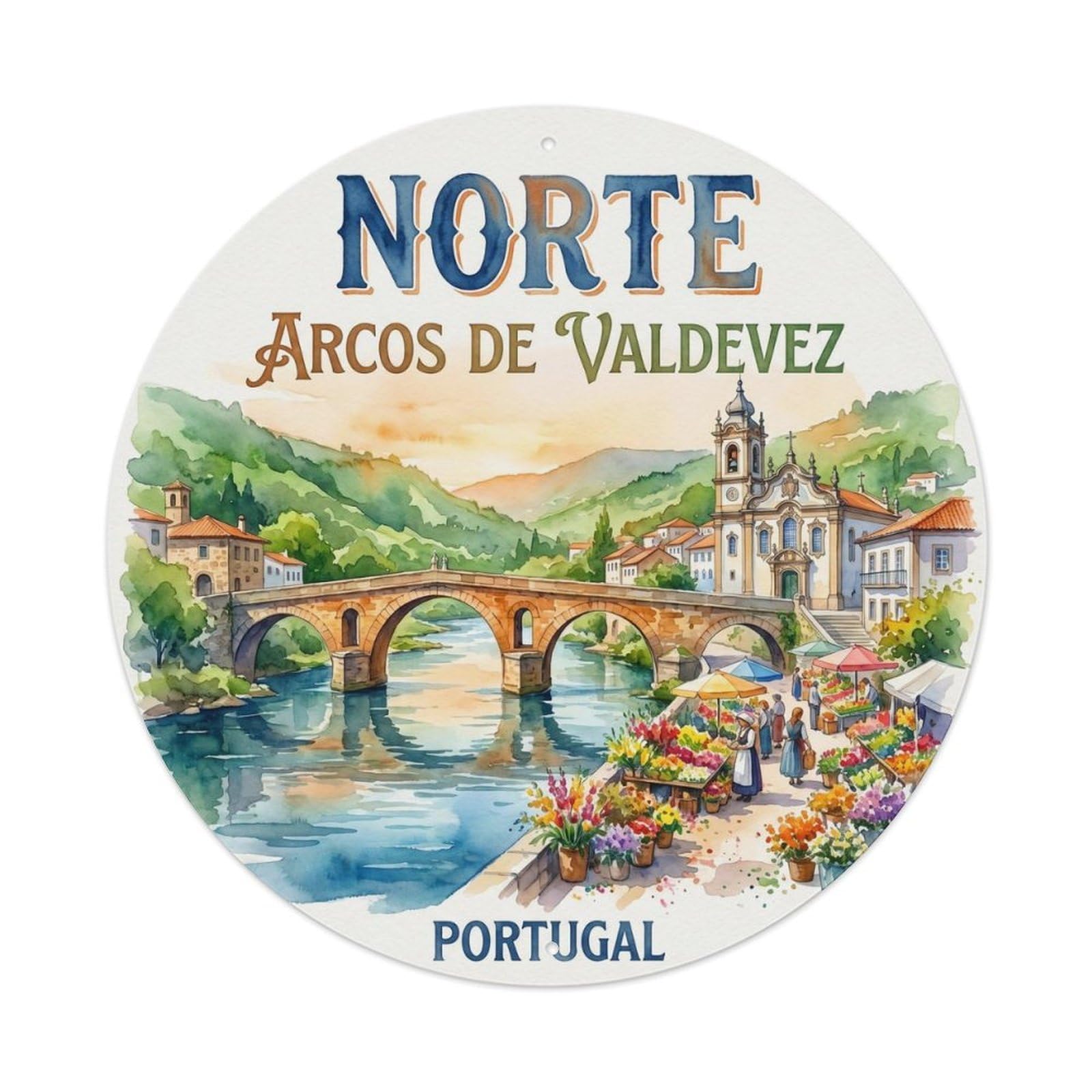 Olhnbad Style Portugal Norte Arcos Valdevez Portuguese Heritage Metal Tin Sign